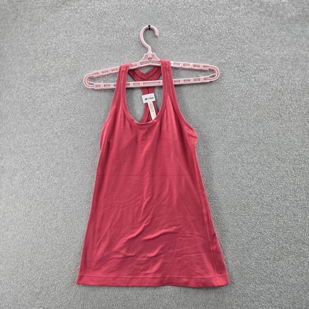 Lululemon Women Tank Top 6 Red Elastane Lycra Nylon‎ Cool Racerback Pullover